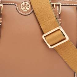 Pre Owned Tory Burch Brown Leather Barrel Bag