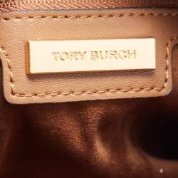 Pre Owned Tory Burch Brown Leather Barrel Bag