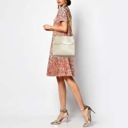 Pre Owned Tory Burch Multicolor Leather and Suede Small Lee Radziwill Whipstitch Lee Radziwill Top Hande Bag