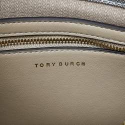 Pre Owned Tory Burch Multicolor Leather and Suede Small Lee Radziwill Whipstitch Lee Radziwill Top Hande Bag