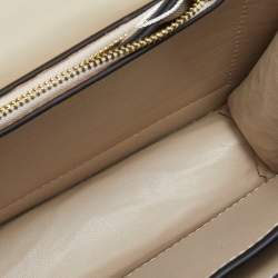 Pre Owned Tory Burch Beige Embossed Leather Small Eleanor Crossbody Bag