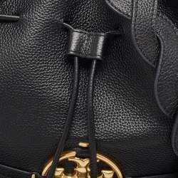 Pre Owned Tory Burch Black Leather Miller Bucket Bag