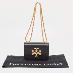 Tory Burch Black Leather Small Convertible Eleanor Shoulder Bag