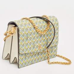 Pre Owned Tory Burch Multicolor Leather Printed Robinson Shoulder Bag