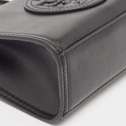 Pre Owned Tory Burch Black Faux Leather Mini Ella Bio Tote