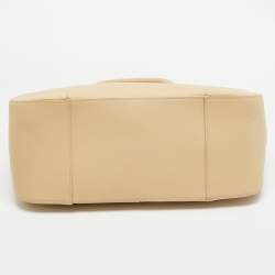 Pre Owned Tory Burch Toasted Wheat Leather Robinson Double Zip Tote