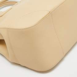 Pre Owned Tory Burch Toasted Wheat Leather Robinson Double Zip Tote