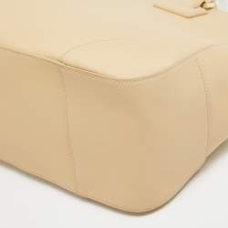 Pre Owned Tory Burch Toasted Wheat Leather Robinson Double Zip Tote