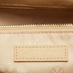 Pre Owned Tory Burch Toasted Wheat Leather Robinson Double Zip Tote