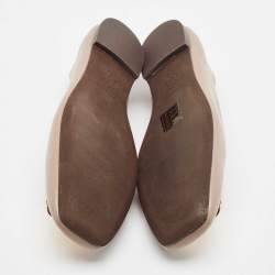 Pre Owned Tory Burch Brown Leather Ballet Flats Size 38