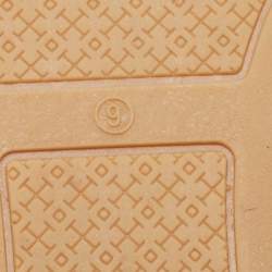 Pre Owned Tory Burch Two Tone Fabric and Leather Espadrille Flats Size 39.5