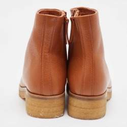 Tory Burch Brown Leather Ankle Length Boots Size 37