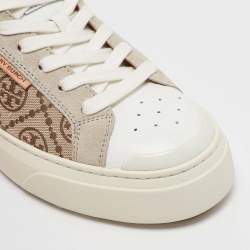Tory Burch Multicolor T Monogram Canvas and Leather Ladybug Sneakers Size 38.5