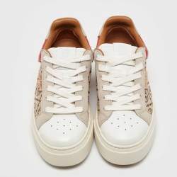 Tory Burch Multicolor T Monogram Canvas and Leather Ladybug Sneakers Size 38.5