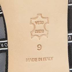 Pre Owned Tory Burch Navy Blue Mesh and Ribbon Penelope Pumps Size 39