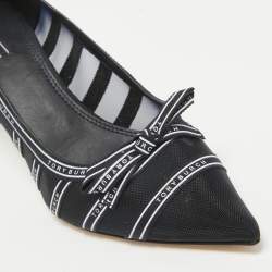 Pre Owned Tory Burch Navy Blue Mesh and Ribbon Penelope Pumps Size 39