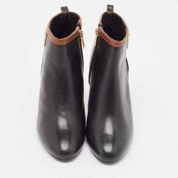 Tory Burch Black/Brown Leather Ankle Length Boots Size 37.5