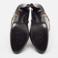 Tory Burch Black/Brown Leather Ankle Length Boots Size 37.5