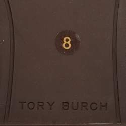 Pre Owned Tory Burch Green Intrecciato Leather Ines Flat Slides Size 38.5