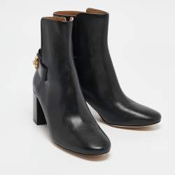 Tory Burch Black Leather Kira Ankle Boots Size 41