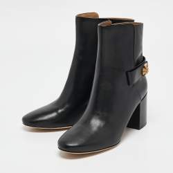 Tory Burch Black Leather Kira Ankle Boots Size 41