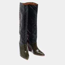 Tory Burch Multicolor Eel Leather Knee Length Boots Size 40