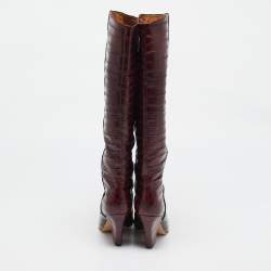 Tory Burch Multicolor Eel Leather Knee Length Boots Size 40