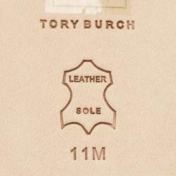 Pre Owned Tory Burch Peach Pink Velvet Eleanor Crystal Ballet Flats Size 41