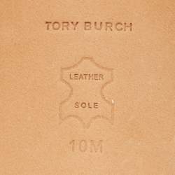 Pre Owned Tory Burch Gold Patent Leather Ines Slide Sandals Size 40.5