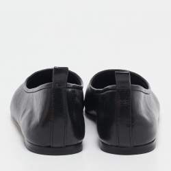 Pre Owned Tory Burch Black Leather Eleanor Ballet Flats Size 40.5