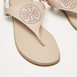 Pre Owned Tory Burch Pink Leather Carpi Thong Sandals Size 38