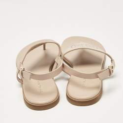 Pre Owned Tory Burch Pink Leather Carpi Thong Sandals Size 38