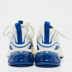 Tory Burch Blue/White Leather and Mesh Good Luck Sneakers Size 38.5