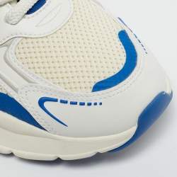 Tory Burch Blue/White Leather and Mesh Good Luck Sneakers Size 38.5