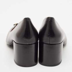 Tory Burch Black Leather Janey Block Heel Pumps Size 41