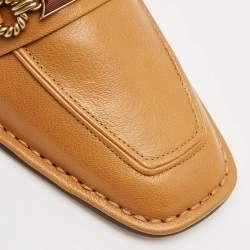 Tory Burch Tan Leather Perrine Penny Loafers Size 38