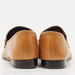 Tory Burch Tan Leather Perrine Penny Loafers Size 38