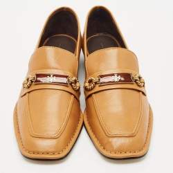 Tory Burch Tan Leather Perrine Penny Loafers Size 38