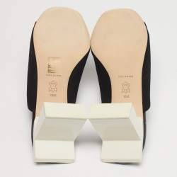 Pre Owned Tory Burch Size 40 Black Suede Block T Mules