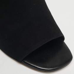 Pre Owned Tory Burch Size 40 Black Suede Block T Mules