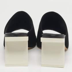 Pre Owned Tory Burch Size 40 Black Suede Block T Mules