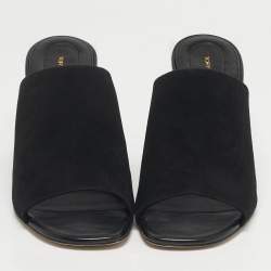 Pre Owned Tory Burch Size 40 Black Suede Block T Mules