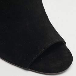 مملوكة مسبقًا Tory Burch Brittania 100 MM Size 40 Black Suede Ankle Strap Sandals