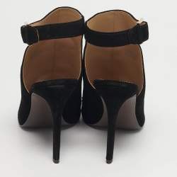 مم�لوكة مسبقًا Tory Burch Brittania 100 MM Size 40 Black Suede Ankle Strap Sandals