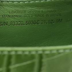 Pre Owned حذاء لوفرز توري برش جورجيا جلد نقش تمساح أخضر مقاس 39