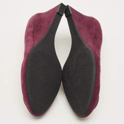 مملوكة مسبقًا Tory Burch Luna Size 39.5 Burgundy Suede Wedge Pumps