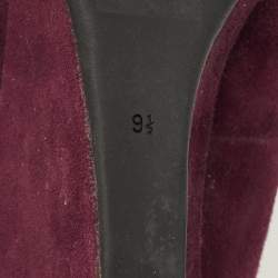 مملوكة مسبقًا Tory Burch Luna Size 39.5 Burgundy Suede Wedge Pumps