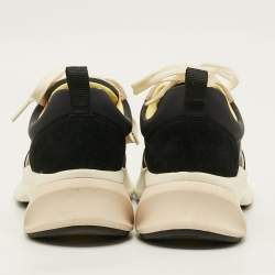 Pre Owned Tory Burch Good Luck Size 37.5 Two Tone Nylon and Suede Low Top Sneakers