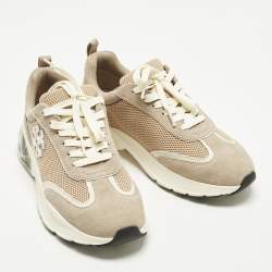 Pre Owned Tory Burch Good Luck Size 39.5 Multicolor Mesh and Suede Low Top Sneakers