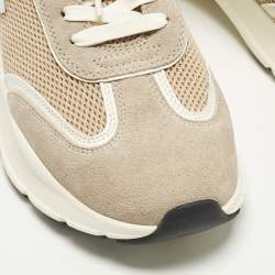 Pre Owned Tory Burch Good Luck Size 39.5 Multicolor Mesh and Suede Low Top Sneakers